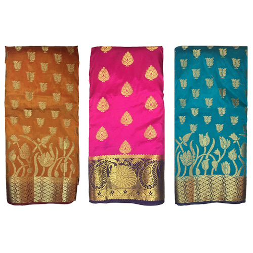 सिल्क डिजाइनर गोल्डन वर्क साड़ी