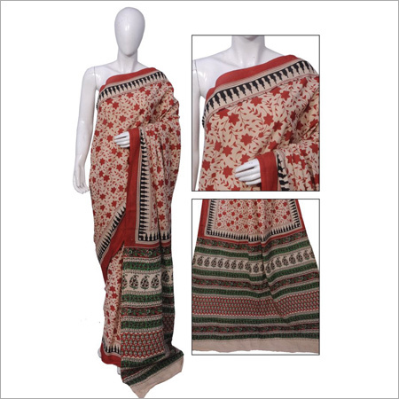 महिलाओं के बागरू प्रिंट साड़ी
