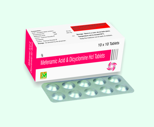 Dicyclomine and Mefenamic Acid - 250mg Tablets | Dual Action Relief for Abdominal Pain, Menstrual Pain, and Muscle Tension , Antispasmodic and Analgesic Formulation