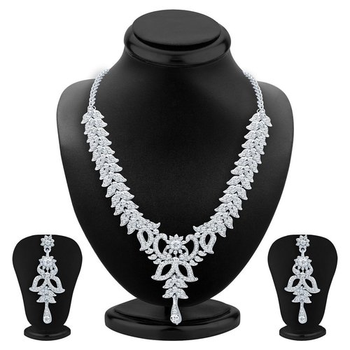 Stylish Rhodium Plated Ad Necklace Set Gender: Children