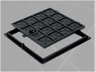 Plastic Manhole Cover - Plastic, 10x10 Inches, Black | Square Shape, Lightweight 2-8 kg, For Drainage Applications