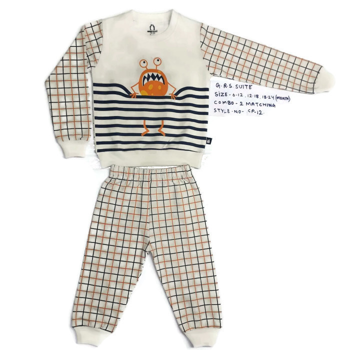Round Neck Suit S Group - Customized Size, Embroidered Pattern | Breathable, Non-toxic, Trendy Winter Wear For Boys, Washable, Dry Cleanable