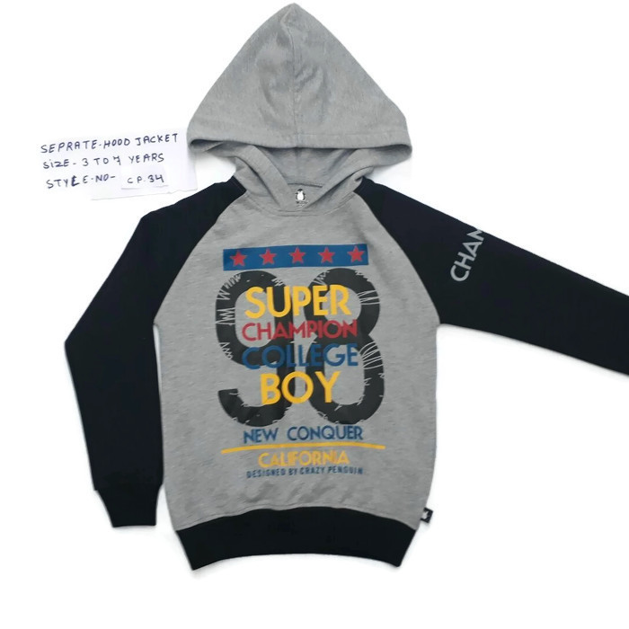 Separate Hood Jacket Age Group: 2-5 Years