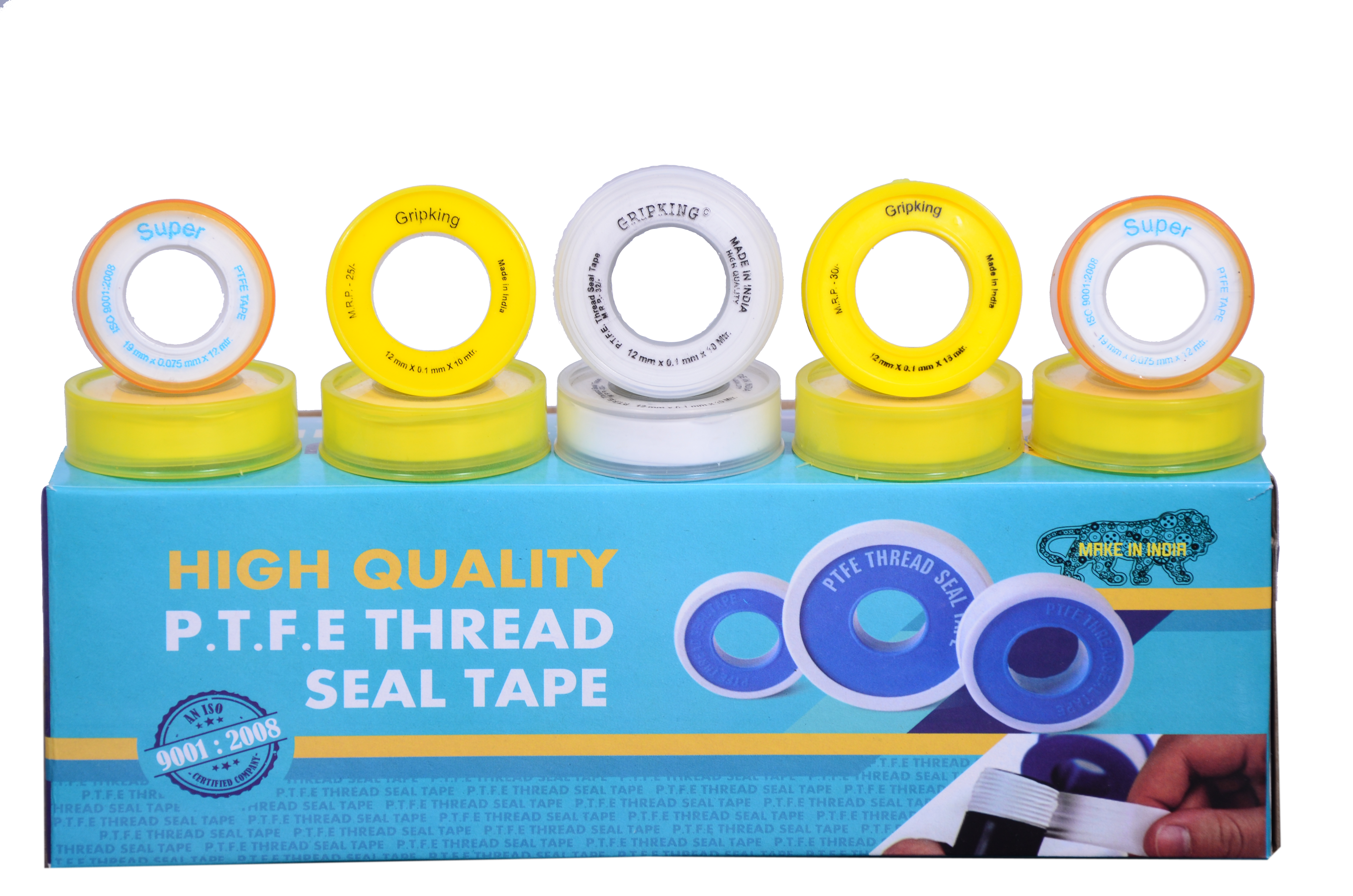 Ptfe Thread Seal Tape - 10m Length, 12mm Width, Orange Color | Durable, Easy Use, Excellent Seal, Fine Finish, Recyclable, High Tensile Strength