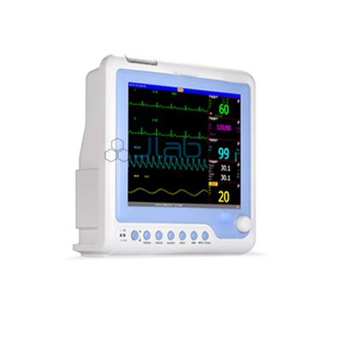 Multipara Patient Monitor - ABS Plastic, 10x8x2 Inches | LED Display, NIBP & SPO2 Monitoring, Data Storage, Audible & Visual Alarms