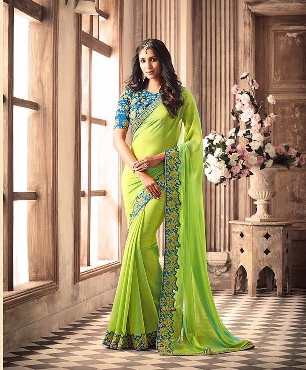 Latest Party Wear Embroidery Saree