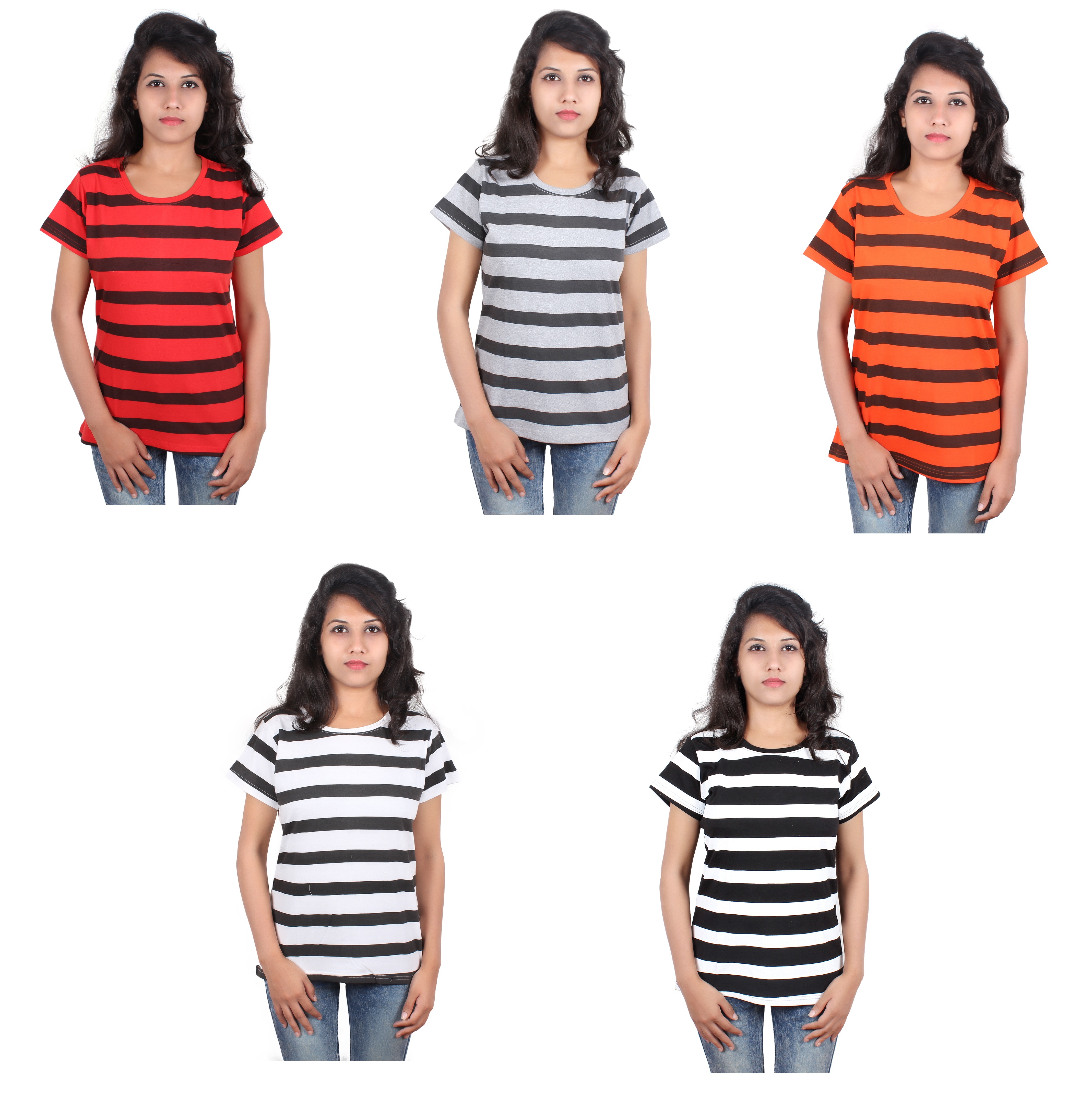 Women Tops - Cotton Fabric Sizes S-xxl Multi Shades | O-neck Printed Pattern Short Sleeves Designed For Everyday Elegance