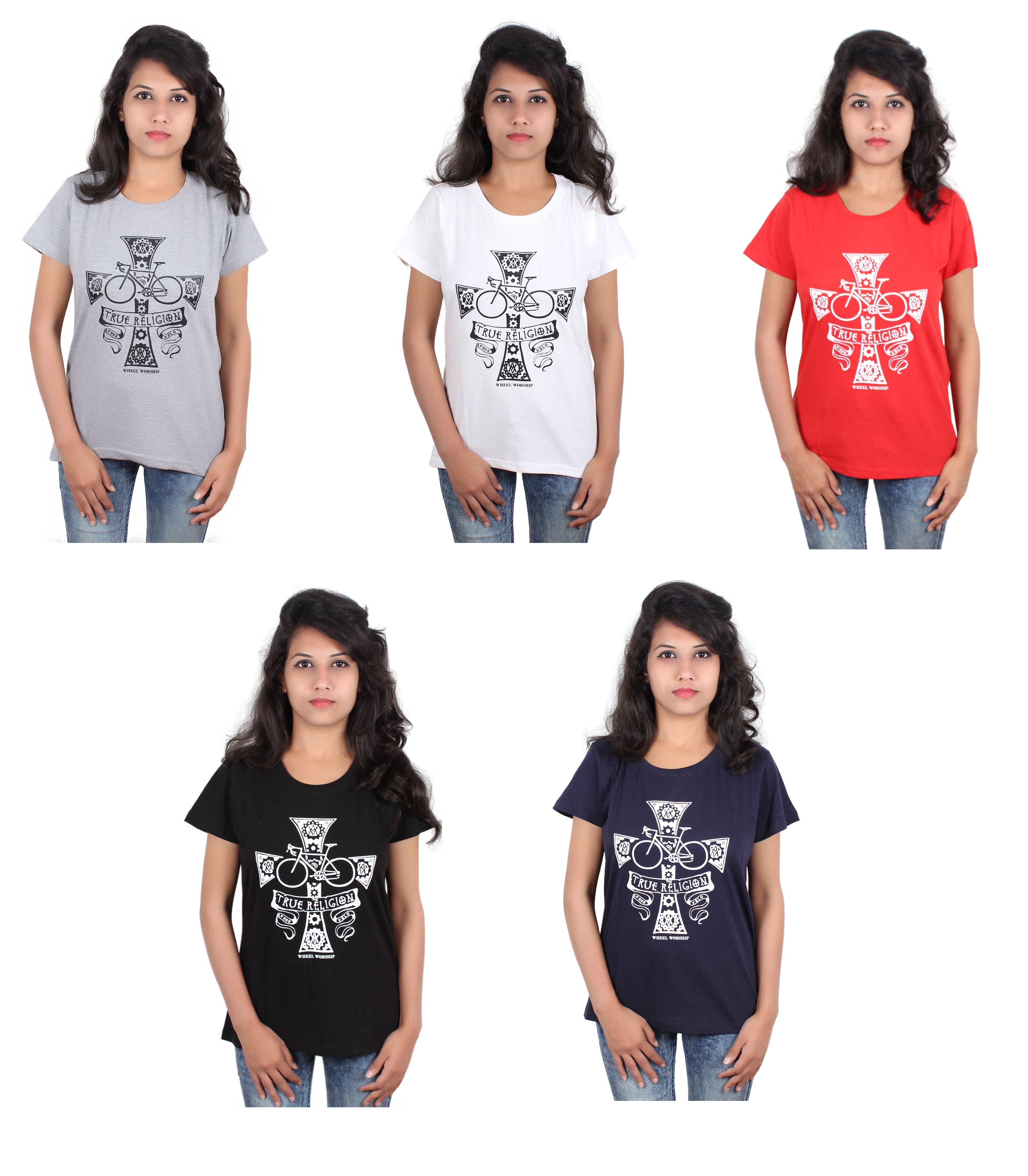Women Tops - Cotton Fabric Sizes S-xxl Multi Shades | O-neck Printed Pattern Short Sleeves Designed For Everyday Elegance