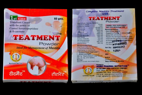 MASTITIS TEATMENT - 60 GM Powder | Cream Color, Trisodium Citrate, Oral Dosage, Sweet Smelling, Suitable for Cattle, Improves Milk Quality & Quantity