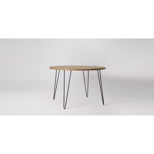 Wrought Iron Dining Table - Sealed Wood Finish, 120x120x76 cm | Vintage Style, Easy Assembly for Up to Four People