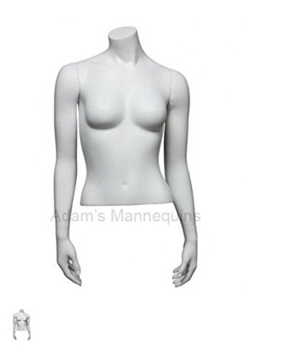 Female Torso FT06 - Fiberglass Medium Size, White Color | Elegant Design, Standing Pose, Heavy Duty Polyethylene, Available in Glossy and Matte Finishes