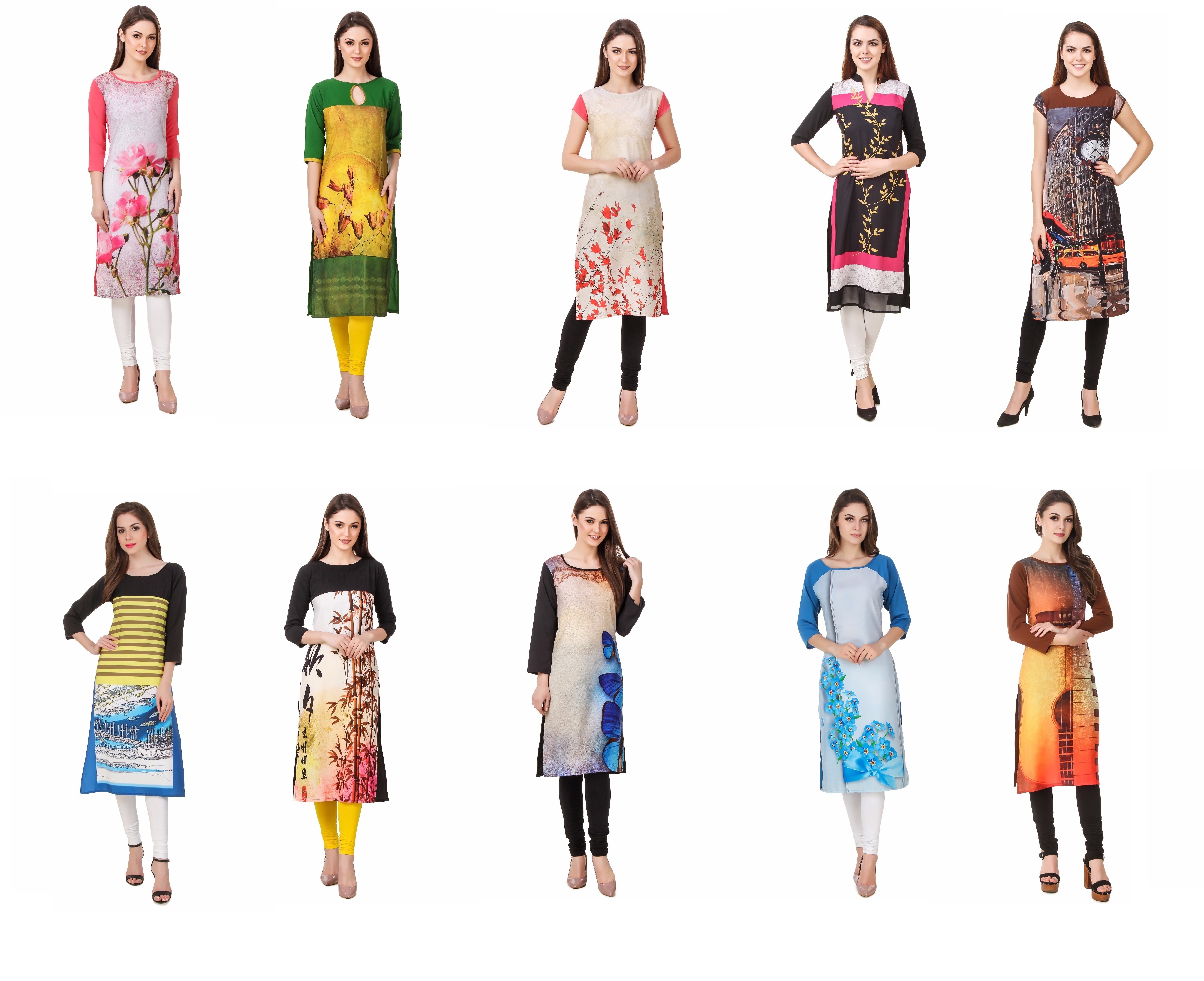 Multi Shades W Ladies Kurtis