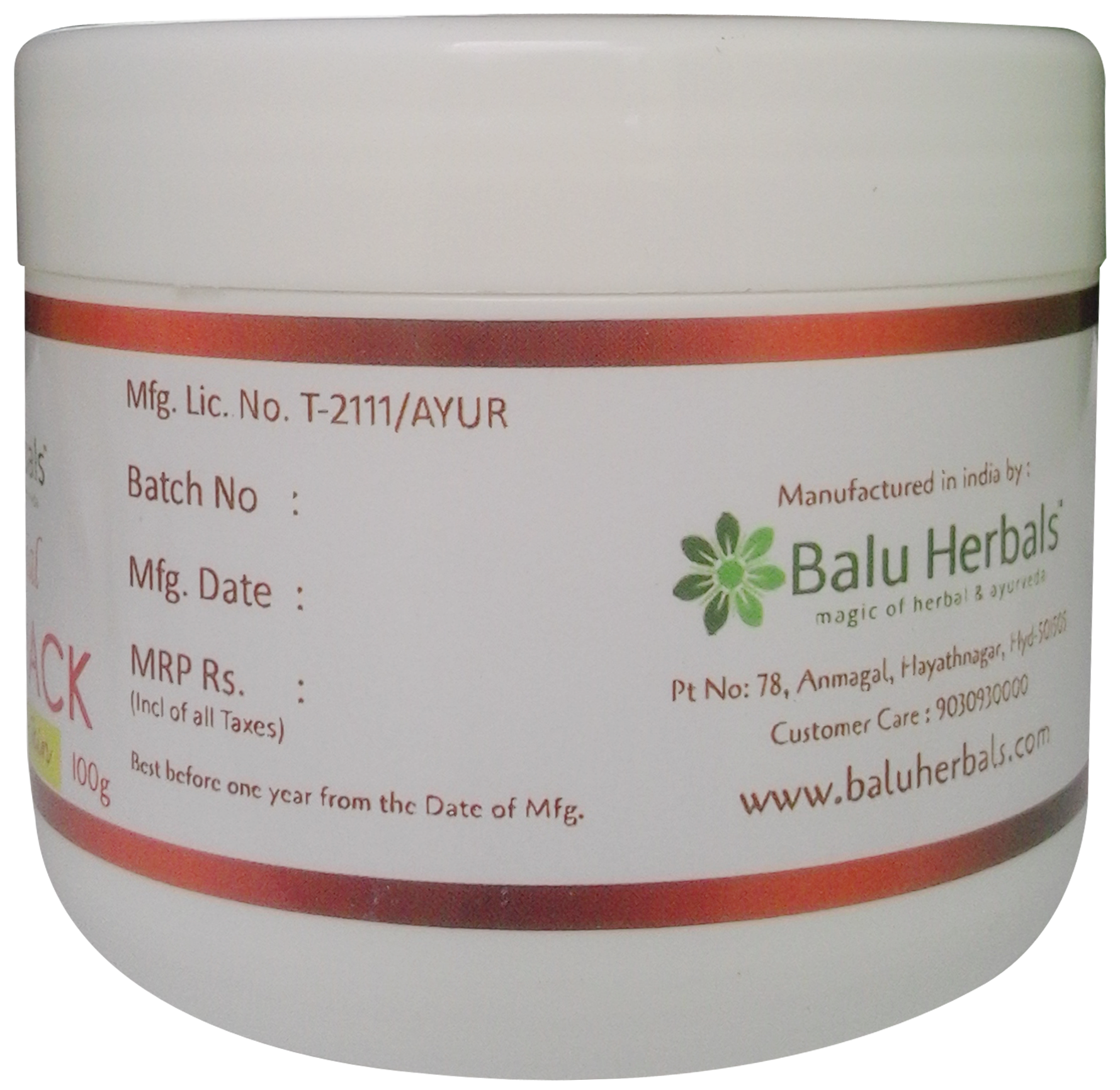 Herbal Facepack Volume: 0.100 Kilogram(kg)