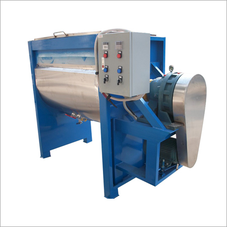 Industrial Horizontal Mixing Machine - Mild Steel, 250-1000 kg, Blue/Grey | Adjustable Speed, Gear-Driven Motor, Bottom Discharge, Overload Protection