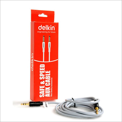 Grey AUX Cable - PVC Material, 1.5 Meter Length, White Color | Optical Fiber, Noise Insulation for High-Quality Stereo Audio Connections