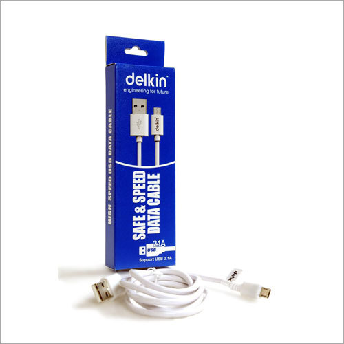 2.1 Amp Data Cable - PVC Material, 1.5 Meter Length, White Color | Fast Charging for Mobiles, PCs, Laptops and Tablets, Premium Grade Electrical Design