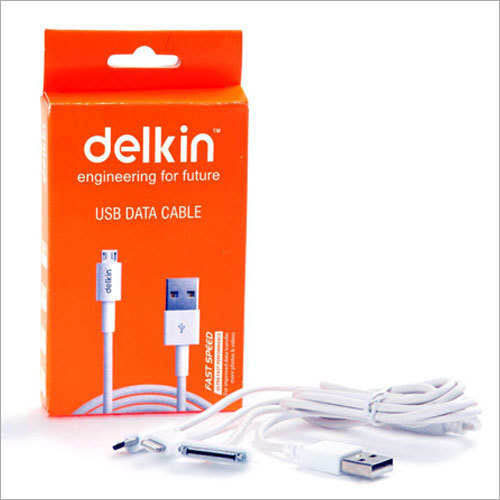 Multi Pin Data Cable - PVC, 1.5 Meter, White | Optical Fiber, Tangle Free, Shock Resistant, Moisture & Dust Proof, 3-in-1 Charging功能
