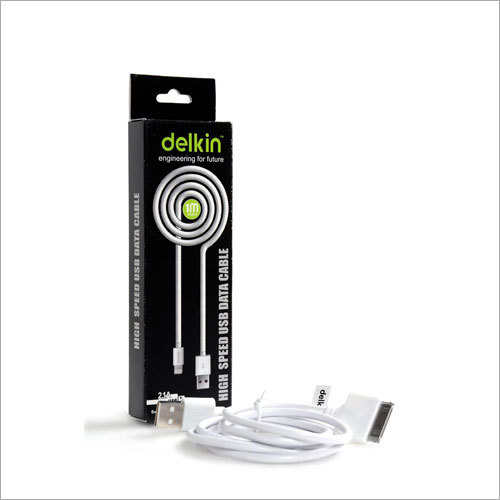 Delkin USB Data Cable - PVC Material, 1.5 Meter Length, White Color | Tangle-Free, High Flexibility, Shockproof Design for Efficient Data Transfer