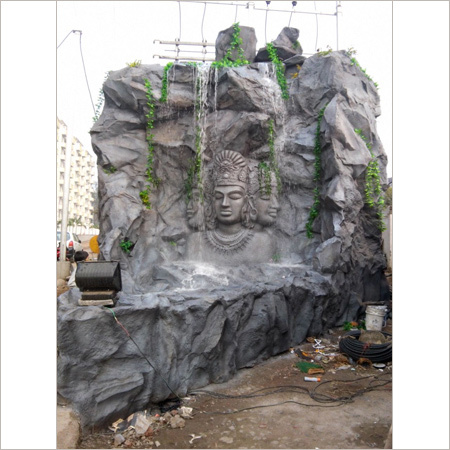Waterfall FRP Fountain - Customizable Dimensions , Elegant Grey Design with Optional Lighting & Included Pump