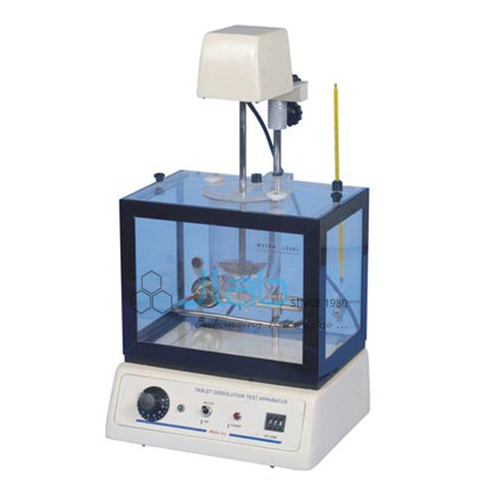Tablet Dissolution Test Apparatus - Acrylic Water-Bath 1000 ml | 25-200 RPM Stirrer Speed, Thermostat Temperature Control, Depth Adjustment 25-40 mm