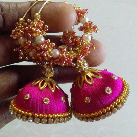 सिल्क थ्रेड झुमके