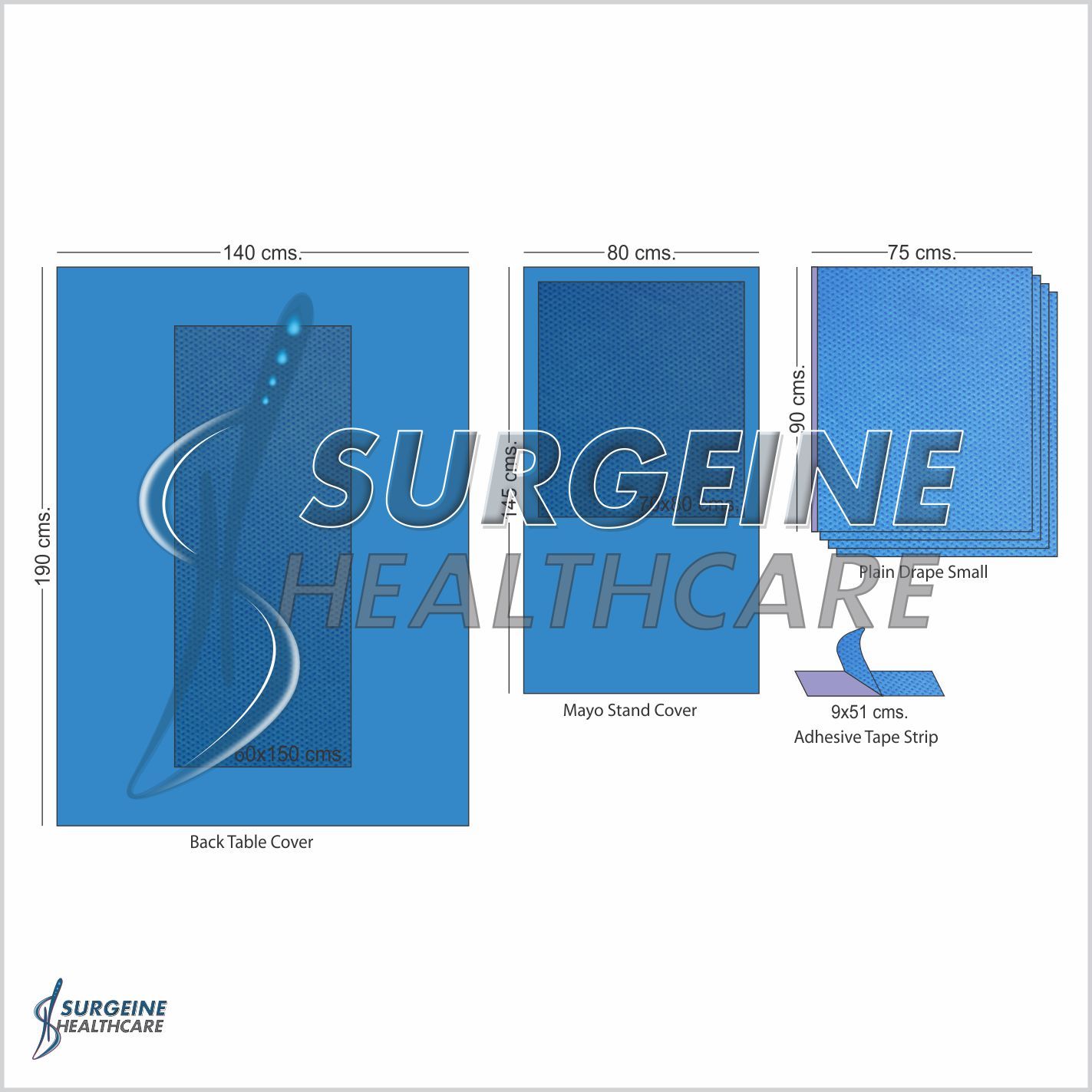 General Surgery Packs - Non-woven Material, Blue Color, Disposable Type | Light Weight, Tear Resistant, Sterile Design For Optimal Surgery Performance