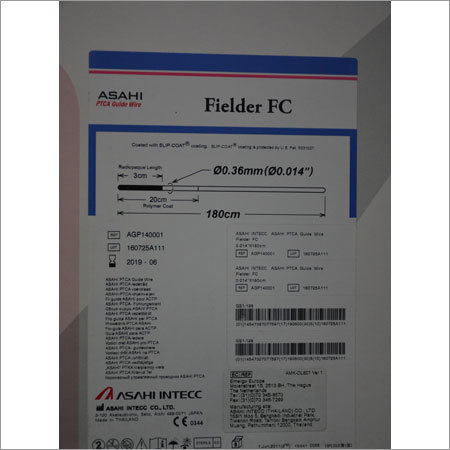 PTCA Guide Wire - Nitinol, 190 cm Total Length, 0.014 Inch Diameter, 3 cm Radiopaque Length, 20 cm Polymer Coat, Fielder FC Tip, Ethylene Oxide Sterilization