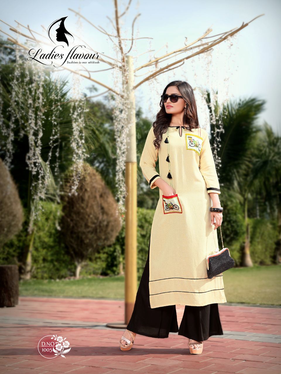 Yellow And Red Rayon Kurtis
