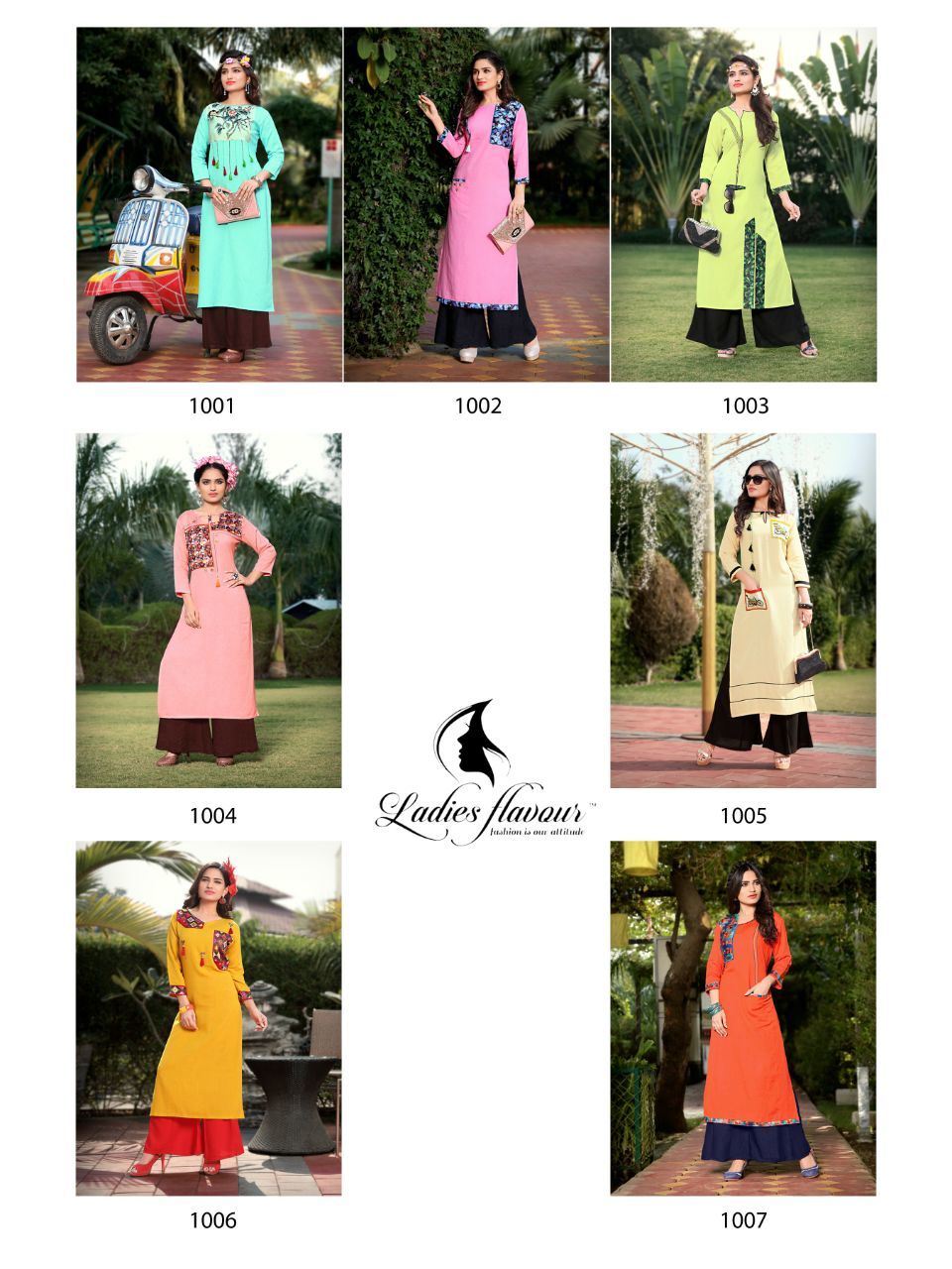 Yellow And Red Rayon Kurtis