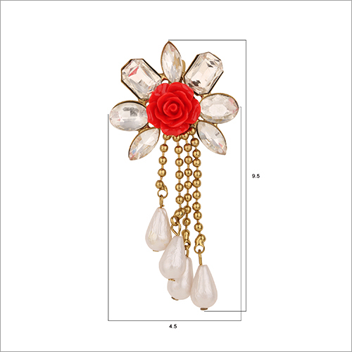 Crystal Poppy Brooch
