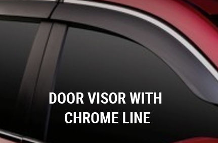MG Hector Car Window Door Visor with Chrome Line (Set Of 4Pcs.)