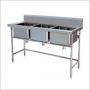 Silver Ss 3 Sink Table