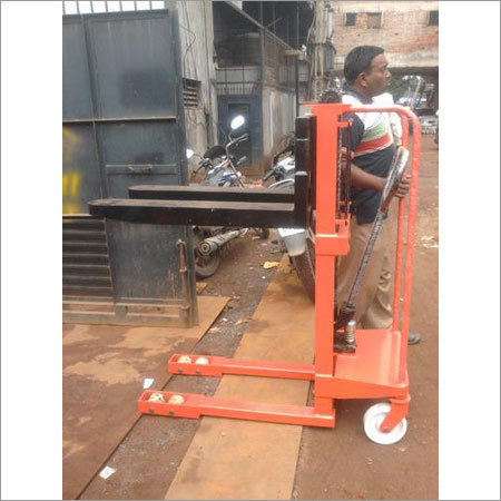 Manual Stacker - Hydraulic, 1 Ton Capacity, Orange | Strong, Easy To Operate, Flame Proof, User Friendly Design