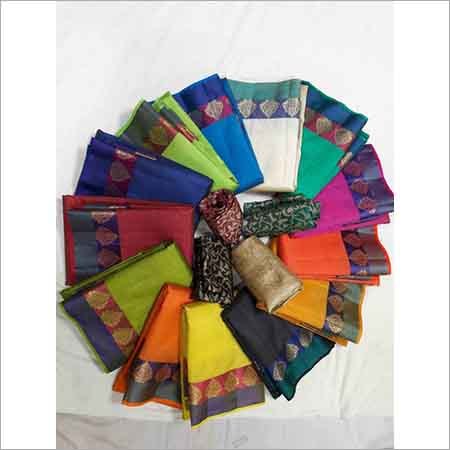 Chiffon Tussar Silk Deepam Border Saree With Extra Blouse