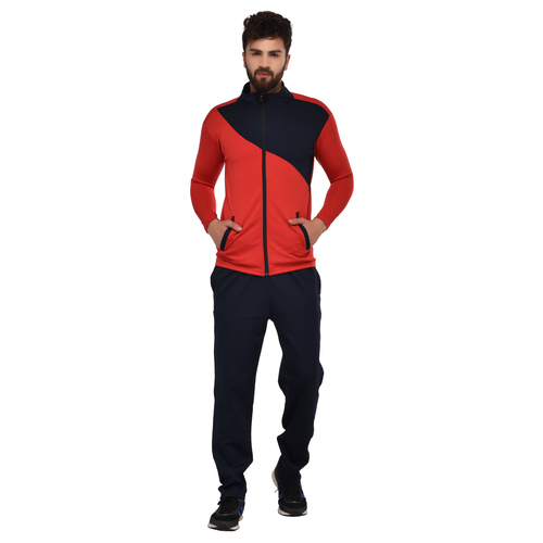 Mens Sports Tracksuits - Micro Polyester Jersey, S-XXL, Red | Regular Fit, 500g Weight, Ideal for Gym Workouts, Running & Casual Wear