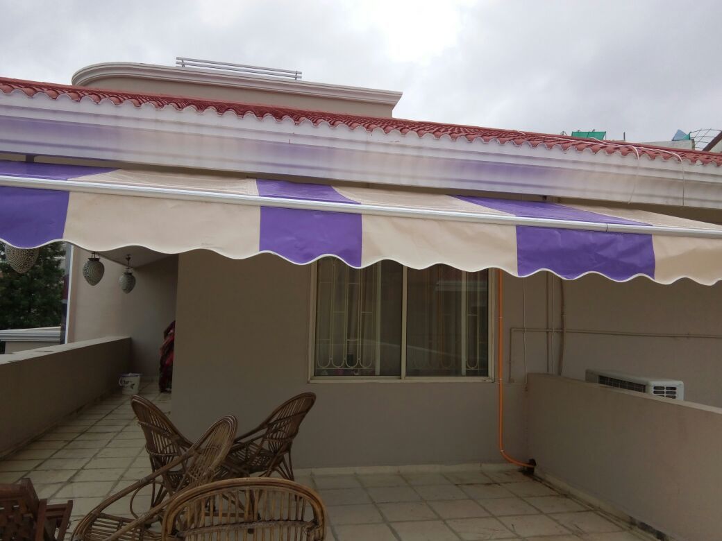 Red & White Frp Awning