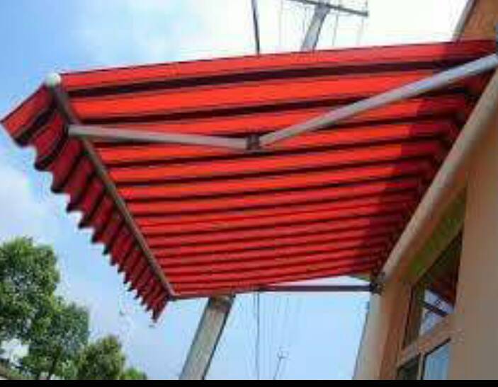 Red & White Frp Awning