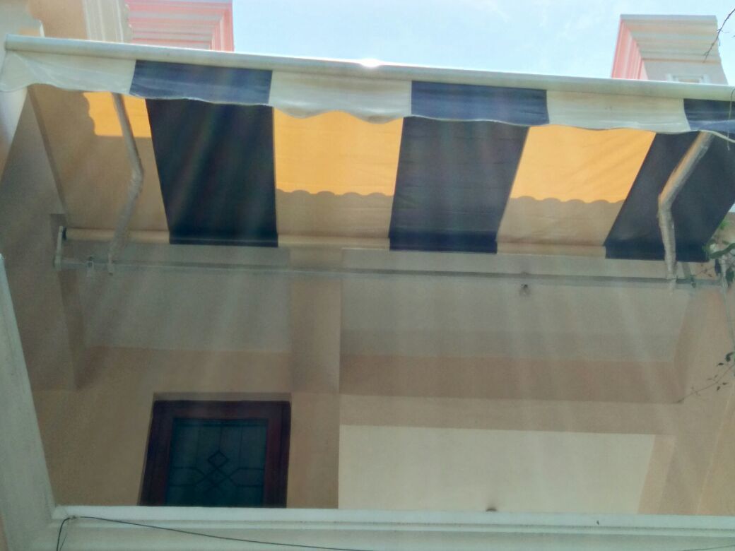 Red & White Frp Awning