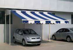 Red & White Frp Awning