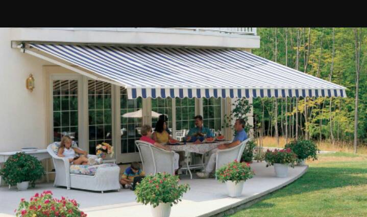 Red Commercial Retractable Awning