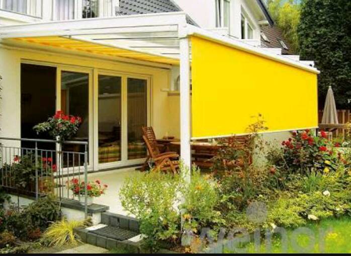 Vertical Awning - Plastic Frame, Blu & White Color | Seamless Finish, Weather Resistant, Long Service Life, Easy Maintenance, Light-weight