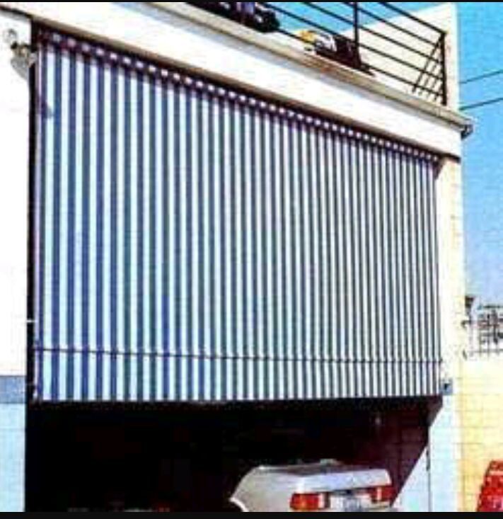 Vertical Awning - Plastic Frame, Blu & White Color | Seamless Finish, Weather Resistant, Long Service Life, Easy Maintenance, Light-weight