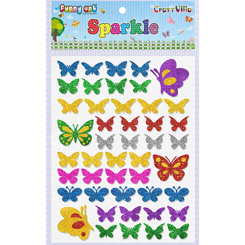 क्राफ्ट विला स्पार्कल बटरफ्लाई ग्लिटर स्टिकर