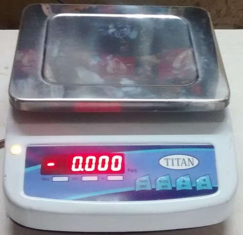 Electronic Weighing Scale - 5 Kg Capacity, 500 mg Readability | Stainless Steel Design, Bright Red LED Display, Rechargeable Battery Backup, Auto Calibration, RS232C Interface