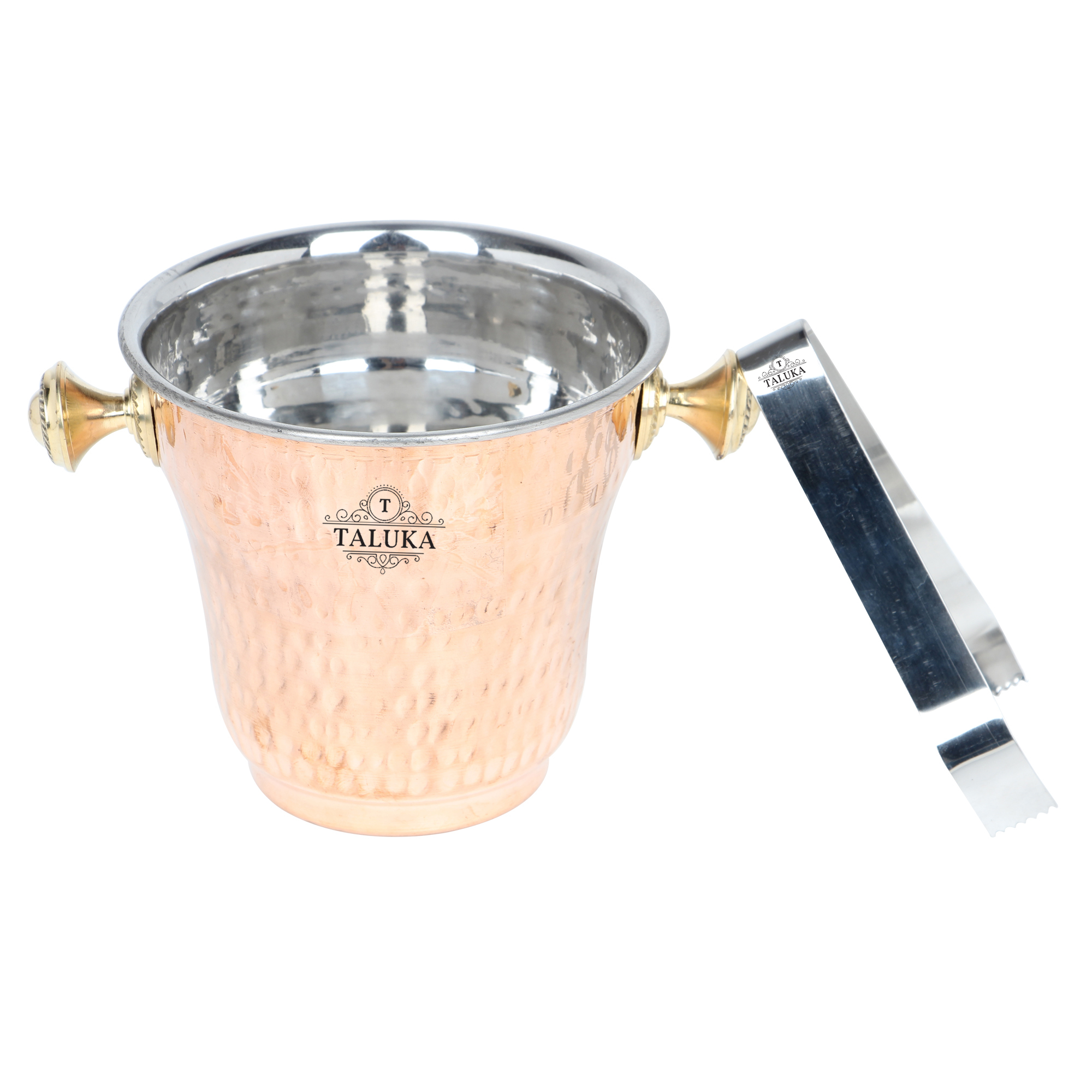 Copper Ice Bucket - 5.5 Inch Diameter, 5.5 Inch Height, 1500 Ml Capacity | Double-wall Insulation, Heavy Gauge Copper Material, Round Shape