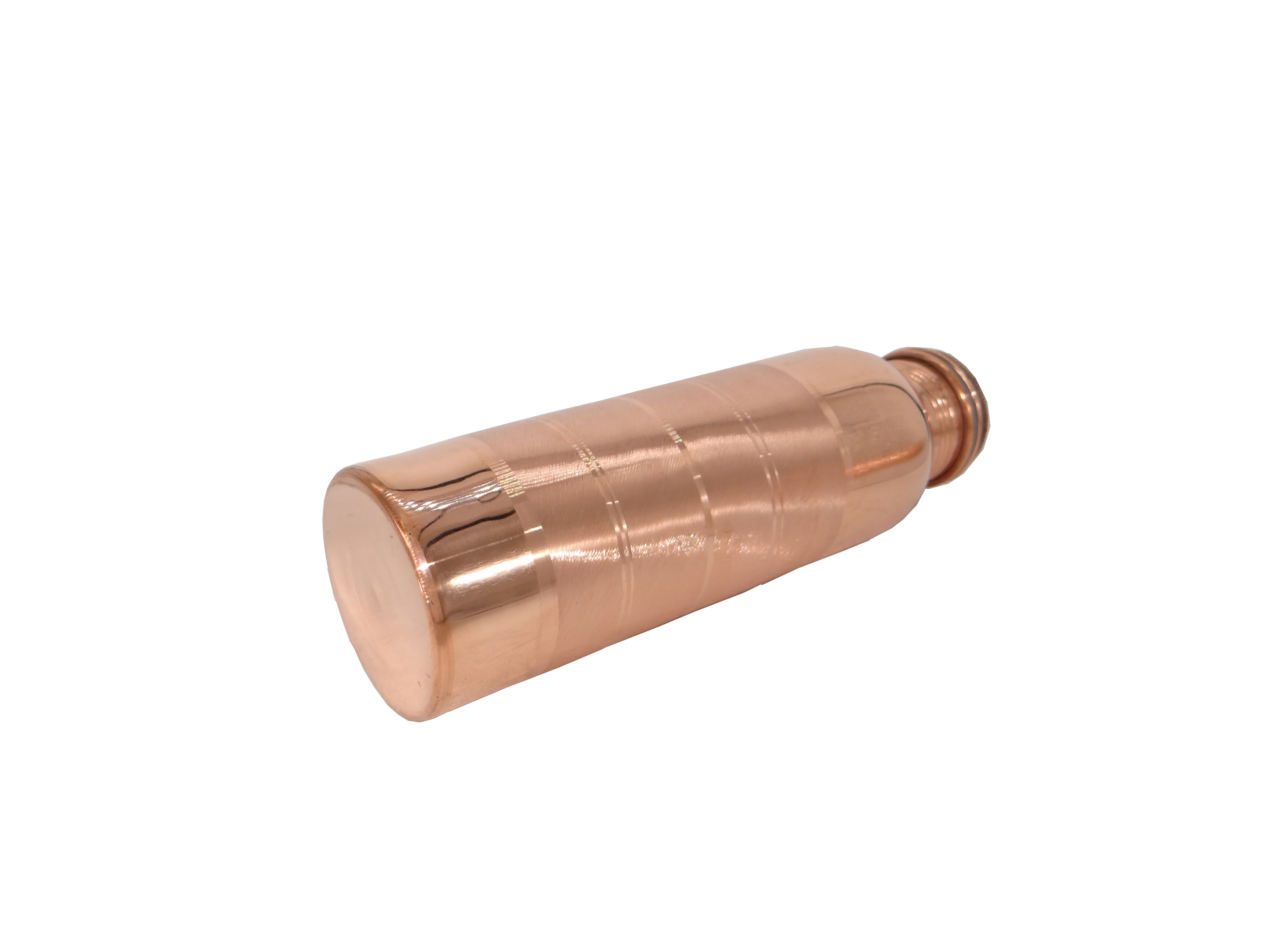 Copper Water Bottle Leak Proof Silver Touch - 1000ml Capacity, 10.2" Height X 2.8" Diameter, Pure Copper Material, Copper Color