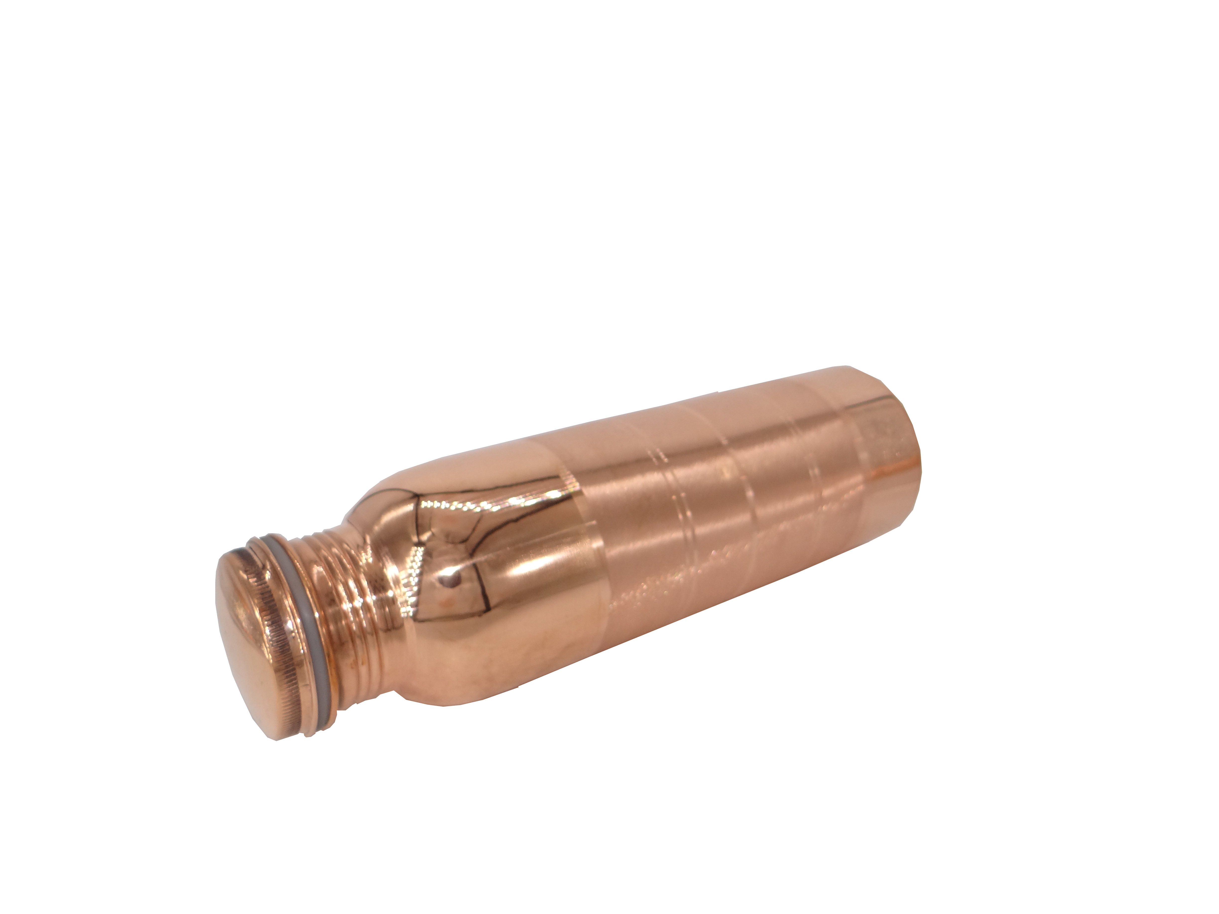 Copper Water Bottle Leak Proof Silver Touch - 1000ml Capacity, 10.2" Height X 2.8" Diameter, Pure Copper Material, Copper Color