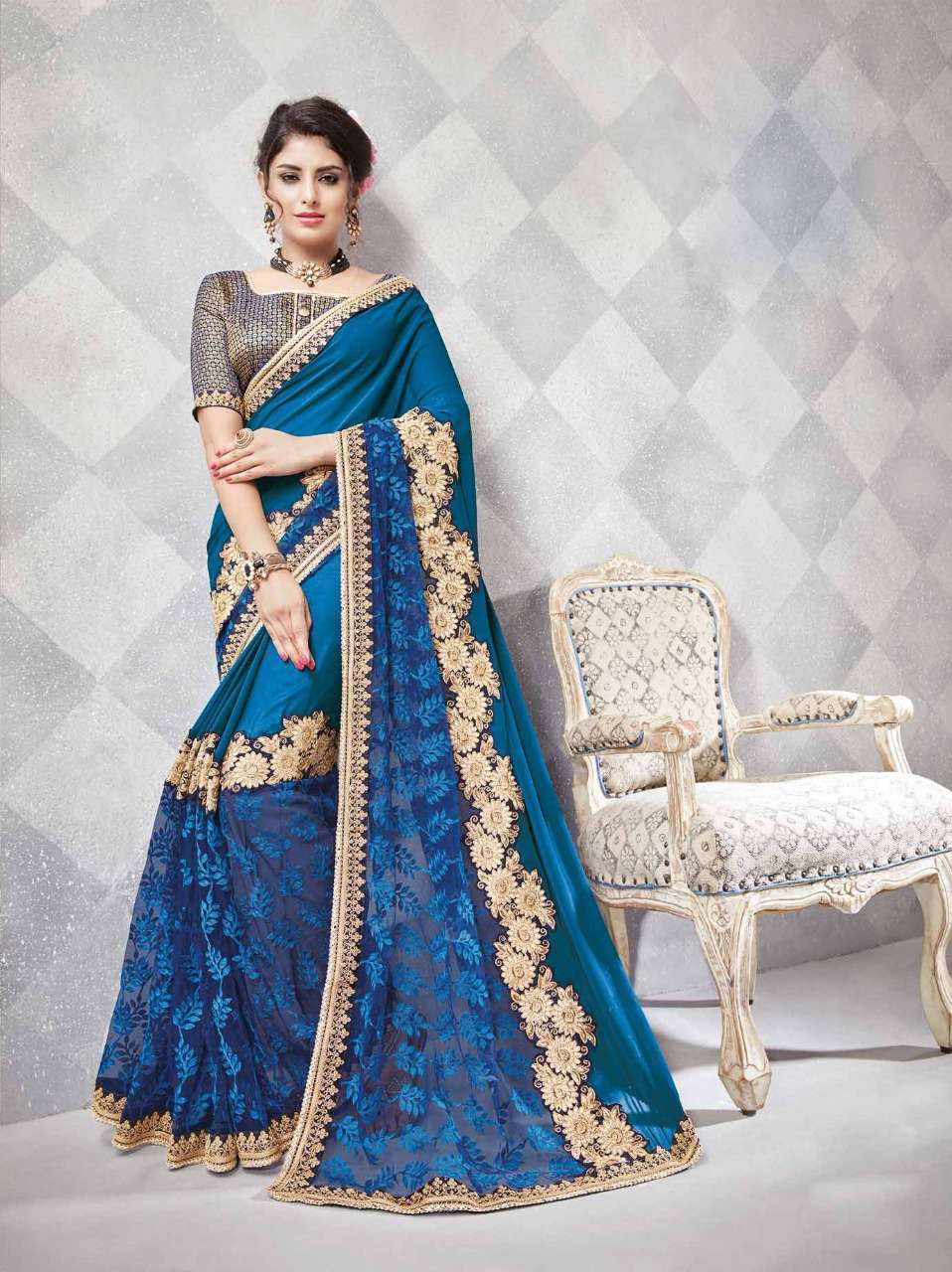 Crepe Orange Stylish Georgette Casual Wear Saree