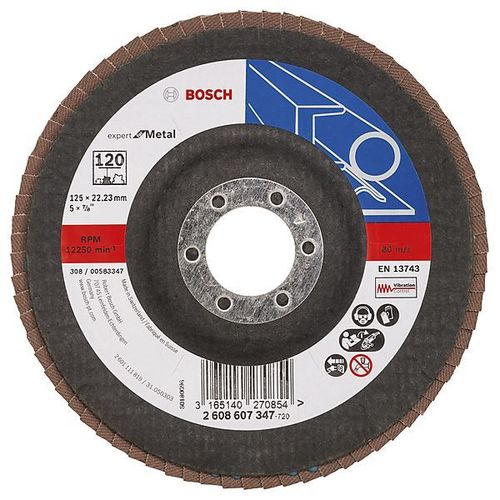 Abrasive Flap Disc - 125 mm Diameter, 3.0 mm Thickness | Aluminum Oxide, Grit 120, Brown, Metal Application