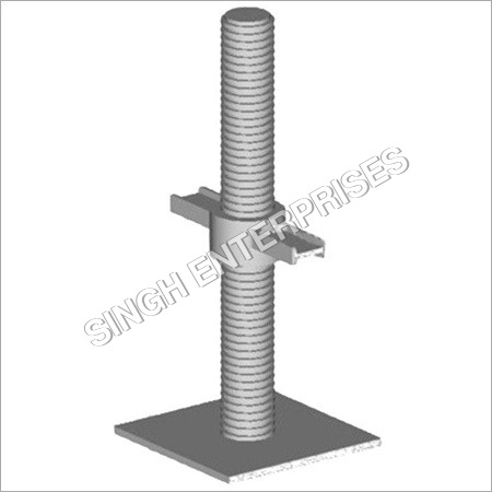 Adjustable Base Jack - Steel, High Load Capacity, Square Base Plate , Lightweight and Durable Design with 100mm Adjustment Range